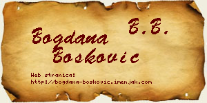 Bogdana Bošković vizit kartica